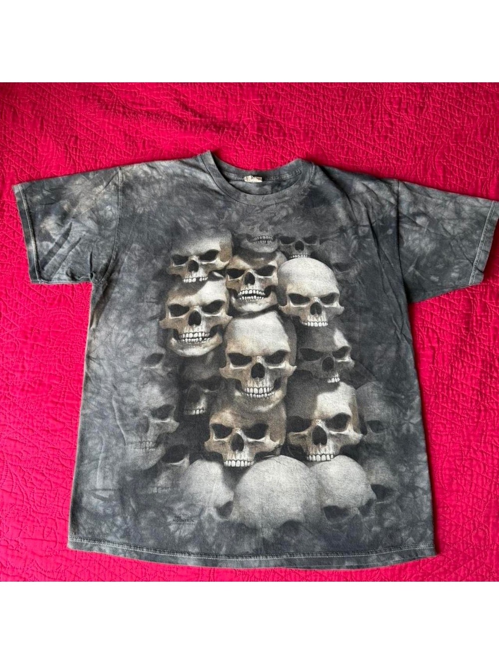 Skull Biker tie dye skull graphic T shirt size L